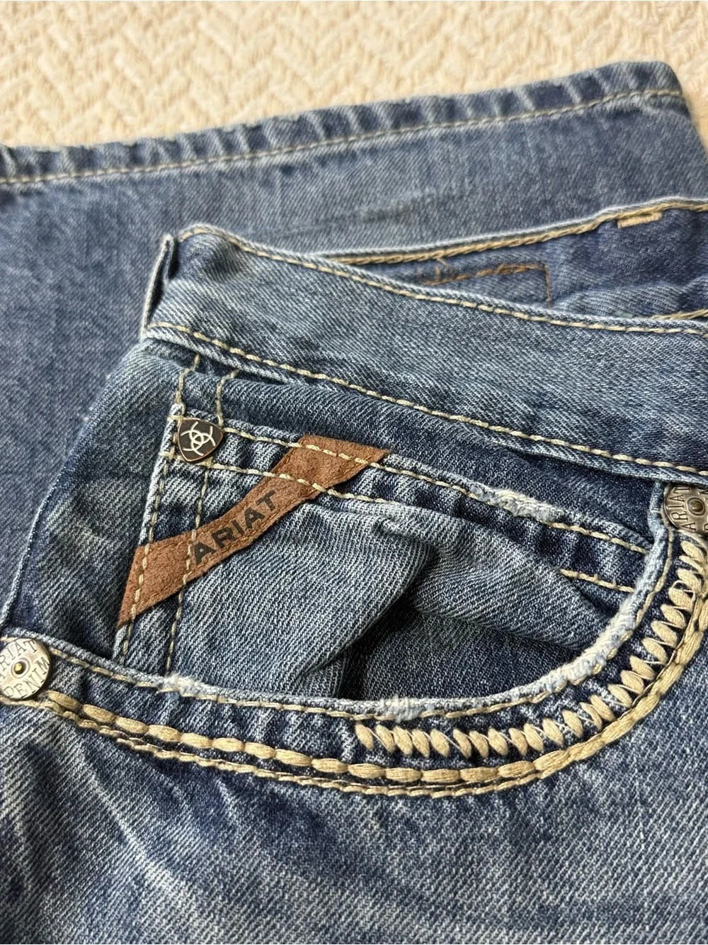 Ariat M5 Gambler Stackable Straight Leg Jeans 36x30 Ridgeline 100% Cotton